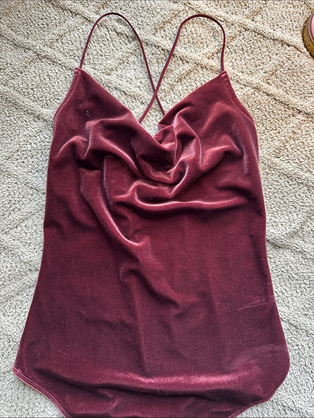 Abercrombie & Fitch Velvet Cowl Neck Camisole - Wine